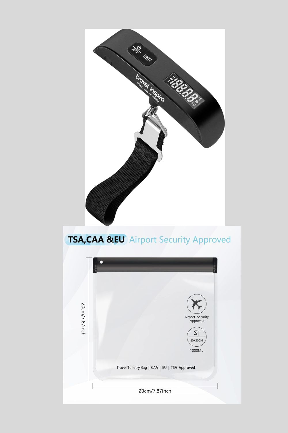 Speedy Security Bundle | TSA Approved Toiletry Bags & Digital Luggage Scale