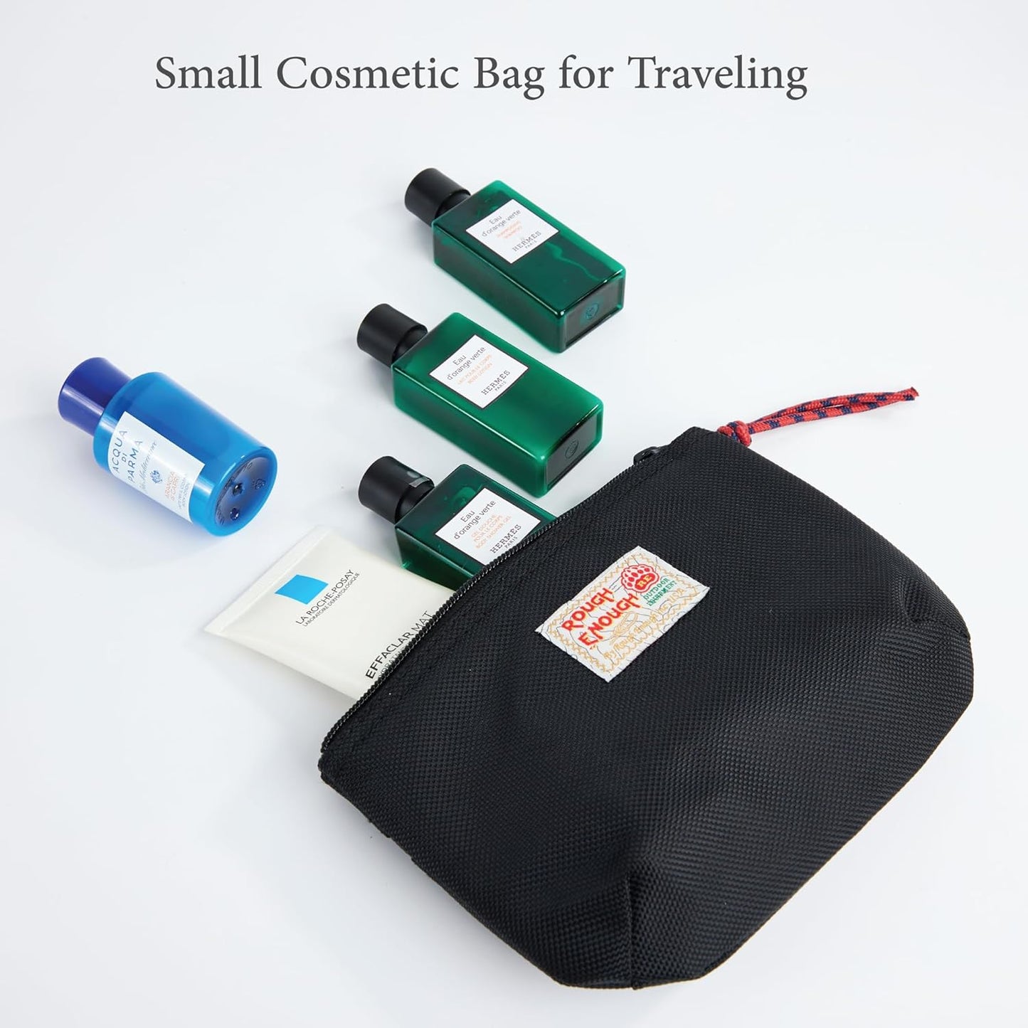 Rough Enough Small Tech Organizer Travel Case for Electronics & Cords - Cable Storage Bag Black
