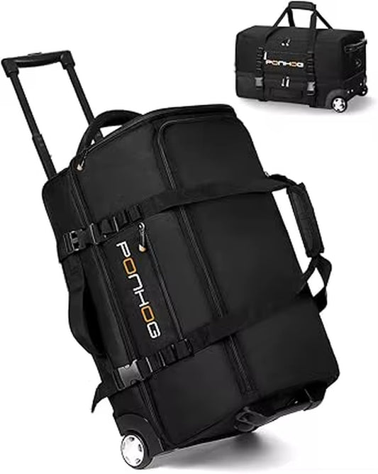 Large Water Resistant Rolling Duffel Bag for Men with Wheels and Shoe Compartment - Ideal Travel Luggage