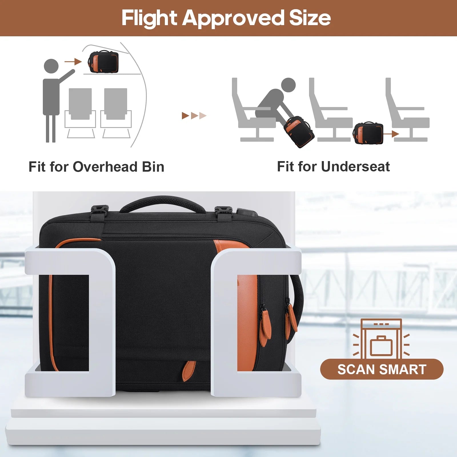 Travel Backpack for Men & Women Carry on Backpack Flight Approved 40L Waterproof Anti-Theft Personal Item Backpack with Packing Cubes and Shoe Pocket