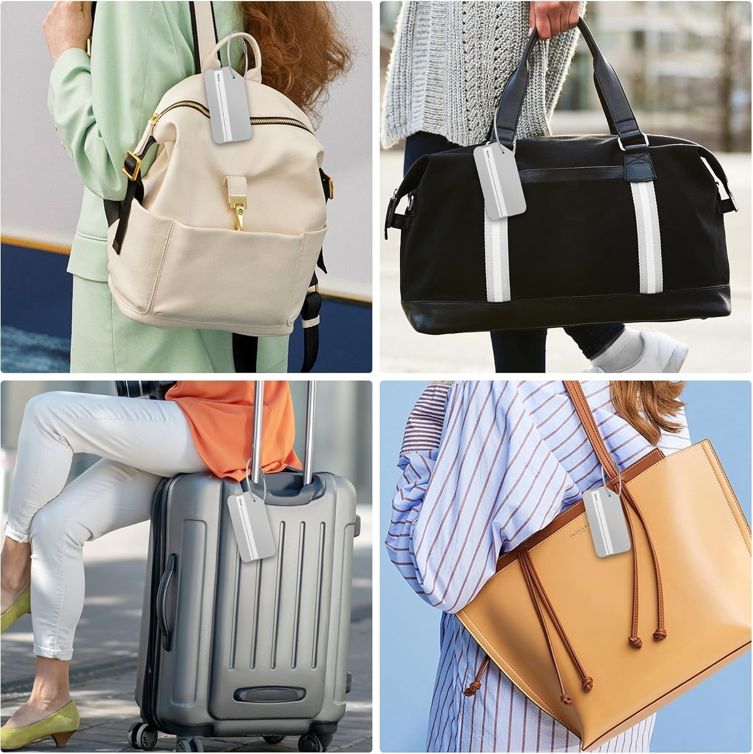 Versatile Luggage & Bag Tags Set of 3 - Aluminum with Durable Stainless Steel