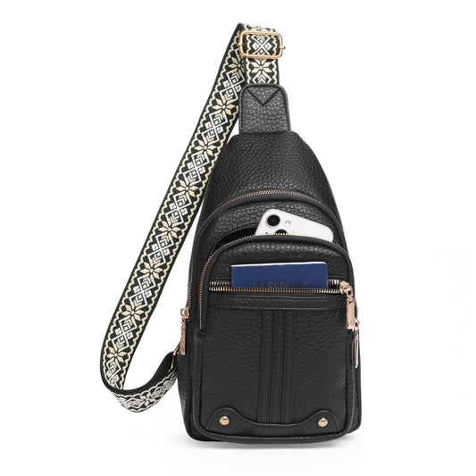 Leather Crossbody Sling Bag for Women - Anti-Theft Chest Bag with RFID