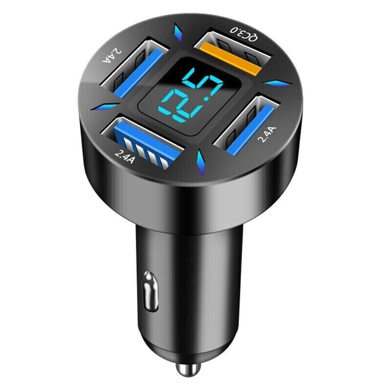4 Port USB Super Fast Car Charger Adapter for Iphone Samsung Android Cell Phone