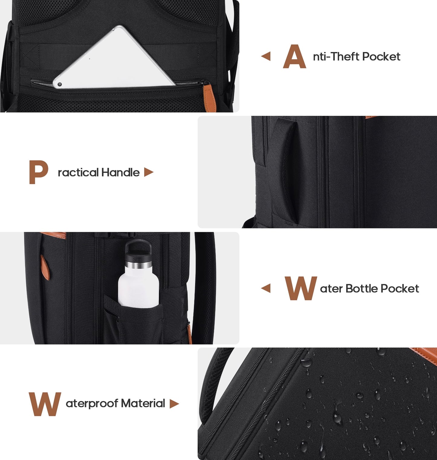 Travel Backpack for Men & Women Carry on Backpack Flight Approved 40L Waterproof Anti-Theft Personal Item Backpack with Packing Cubes and Shoe Pocket