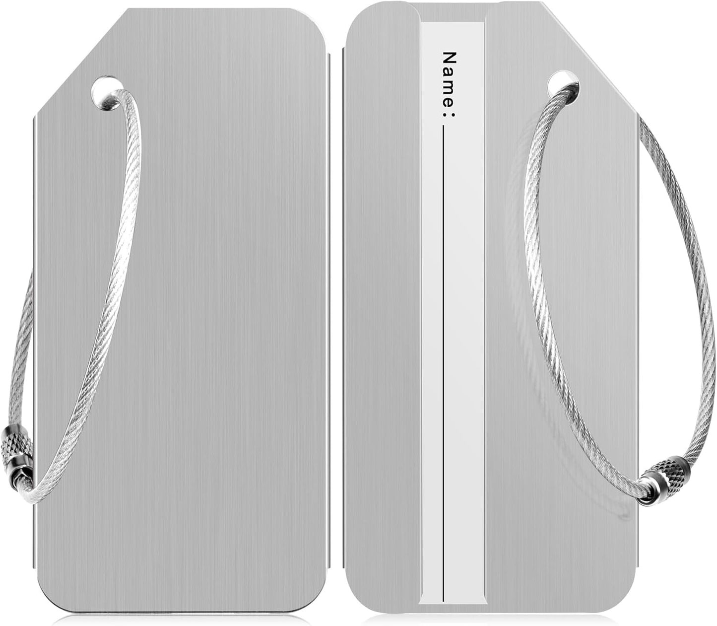 Versatile Luggage & Bag Tags Set of 3 - Aluminum with Durable Stainless Steel